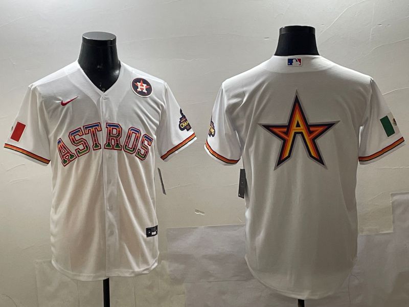 Men Houston Astros Blank White Mexico Game 2025 Nike MLB Jersey style 5